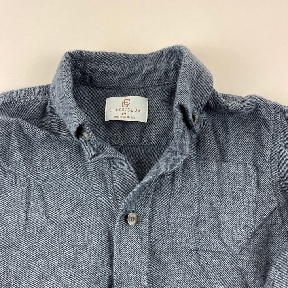 Class Club Dress Shirt Boys Size 4/5 Button Down Gray - Picture 3 of 6